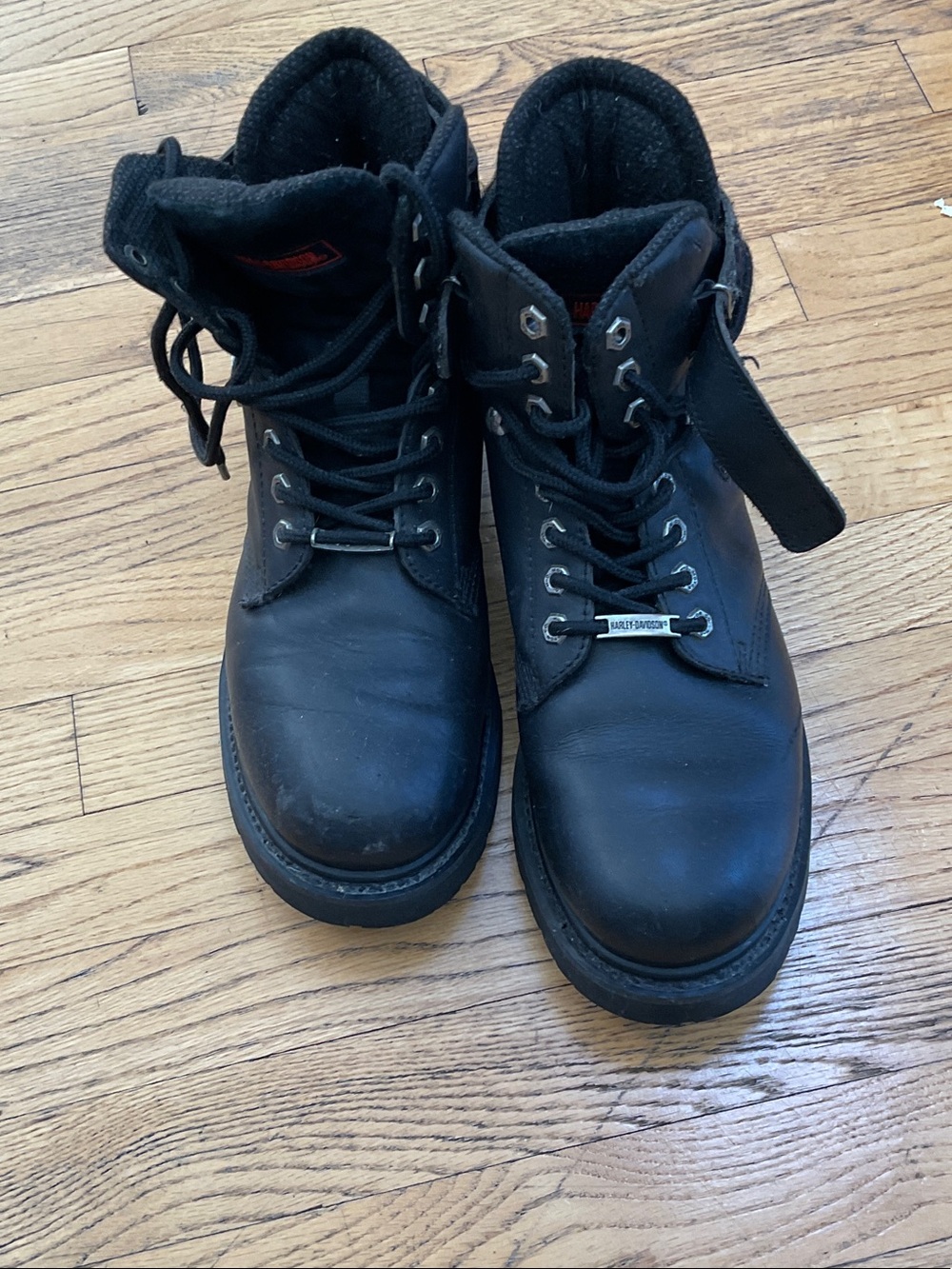 Harley-Davidson Black Leather Lace-Up Work/Motor Cycle Boots
